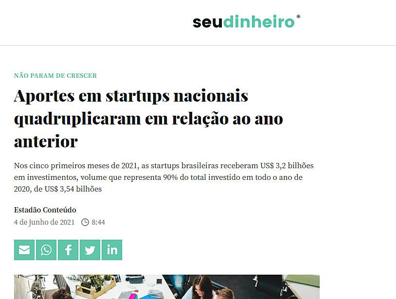 Aportes em startups nacionais quadruplicaram em relao ao ano anterior